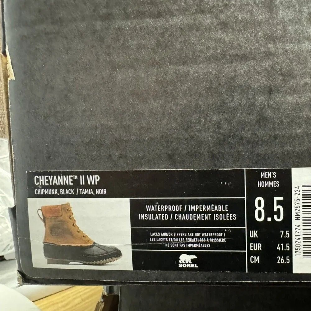 Sorel Men's Cheyanne II Waterproof Boots Brown, Size 8.5 M